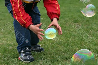 Boy with bubbles