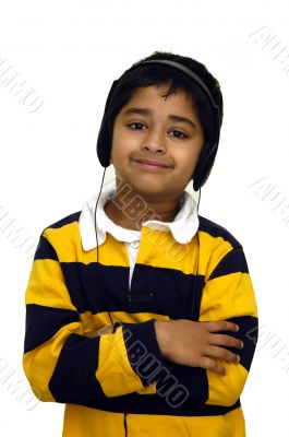 Kid listening to music