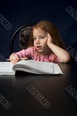 Girl with study book