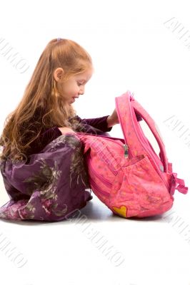 Girl with backpack