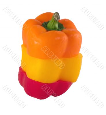 bell peper stack on white bell peper stack on white