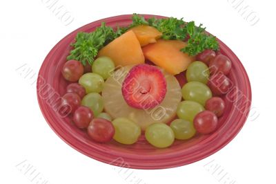 grape fruit plate on white