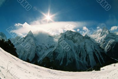 Dombai.Winter day. Dombai.Winter day.