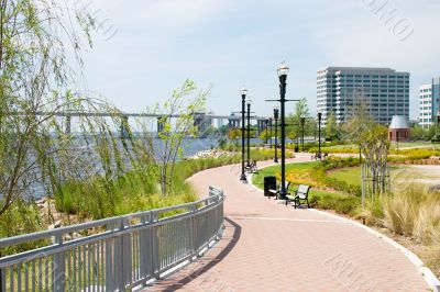linear urban park path