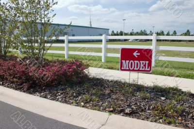 real estate model home sign