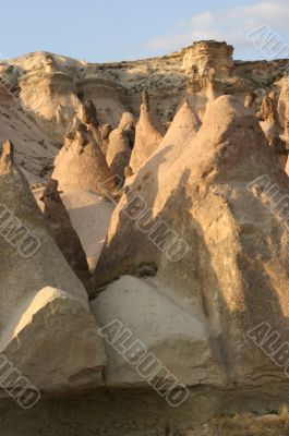 Sunset light, tufa column