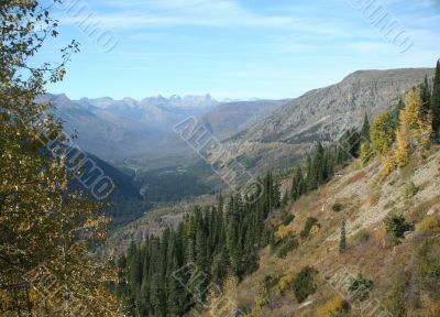 Autumn poplars, mountain valleys & ridges Autumn poplars, mountain valleys & ridges