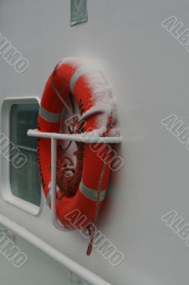 Life preserver on cruise ship