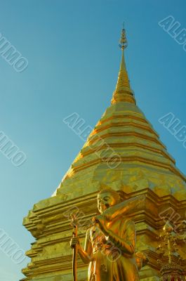 Bolden Buddha in Doi Sutep, Chiang Mai, Thailand