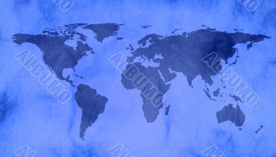 world map on vintage paper