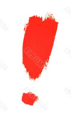 exclamation mark painted with brush