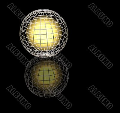 Wireframe globe