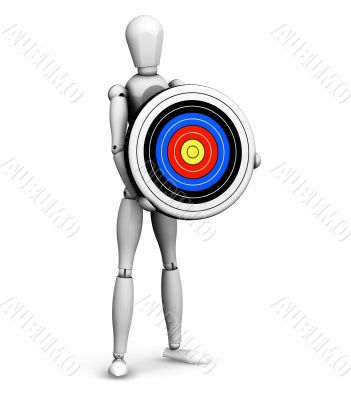 Man holding target
