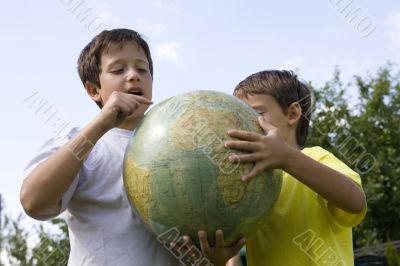 Brothers and globe