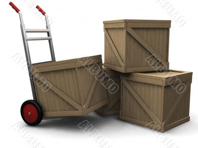 Hand truck with crates