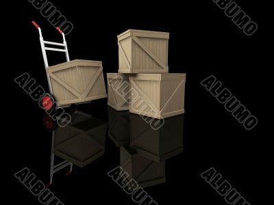 Hand truck with crates