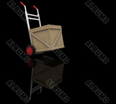 Hand truck with crate