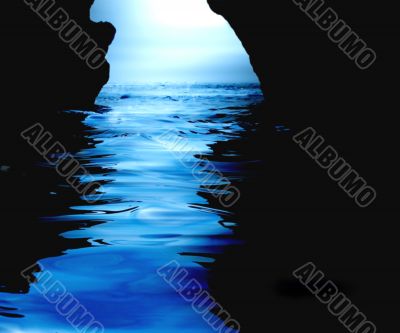 Watery cave