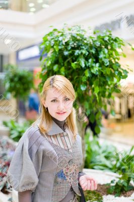 Pretty girl in shop
