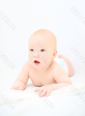 Funny little baby on white #3 Funny little baby on white #3