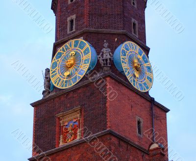 clocks on city tower #3 clocks on city tower #3