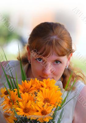 Woman with flowers Woman with flowers