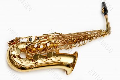 Saxophone isolated over white
