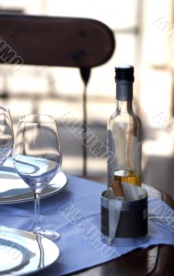 stemware on table in street cafe #2