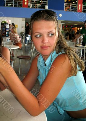 Pretty girl in Cafe