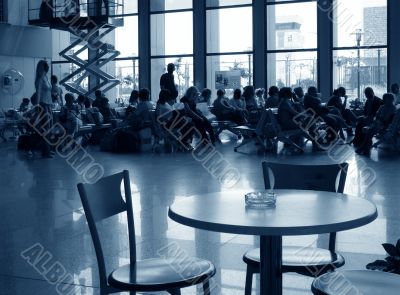 Travellers in airport