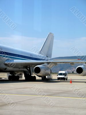 Air liner in airport