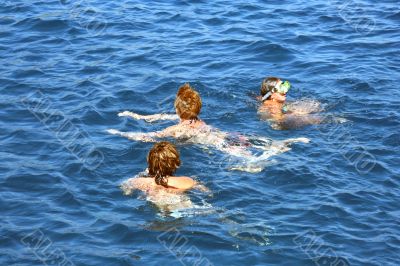 People in Aegean sea
