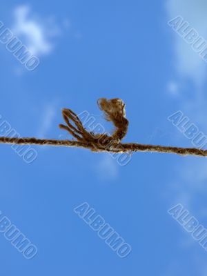 strong knot at the old rope in the sky