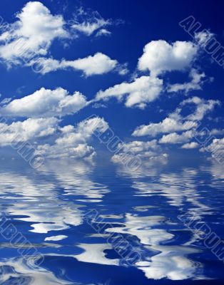 cloudy sky reflecting in the water