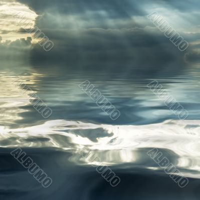 stormy cloud reflecting in the water