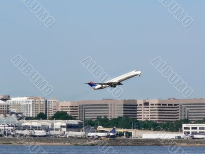 jet plane in flight - take off from airport 5