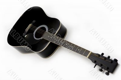 Acoustic guitar isolated over white