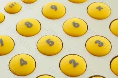 yellow buttons of calculator