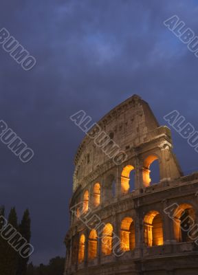 coliseum at night