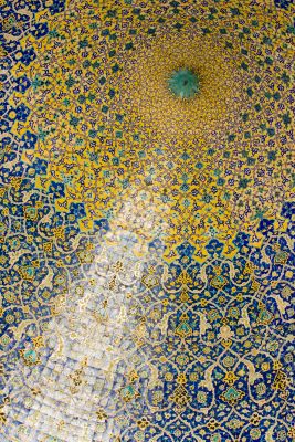 Dome of the mosque, oriental ornaments from Isfahan, Iran