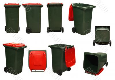 red garbage bins red garbage bins