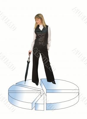 Business graphic and woman