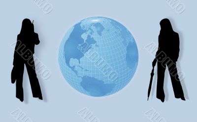 Business Womens and globe