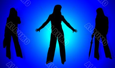 Silhouettes of business ladies