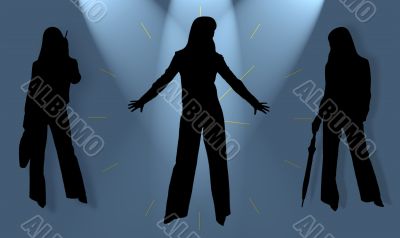 Silhouettes of business ladies