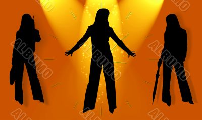 Silhouettes of business ladies