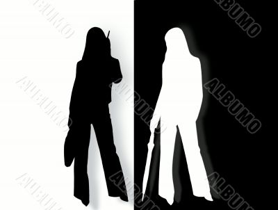 Silhouettes of business ladies