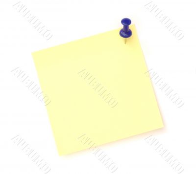 yellow note over white background