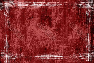 red grunge frame with space for text
