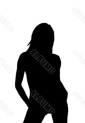 silhouette of young sexy woman silhouette of young sexy woman